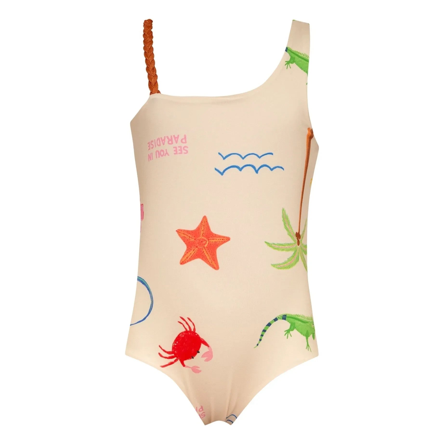Pepita & Me - Marea Beach Asymmetrischer Badeanzug | Ecru