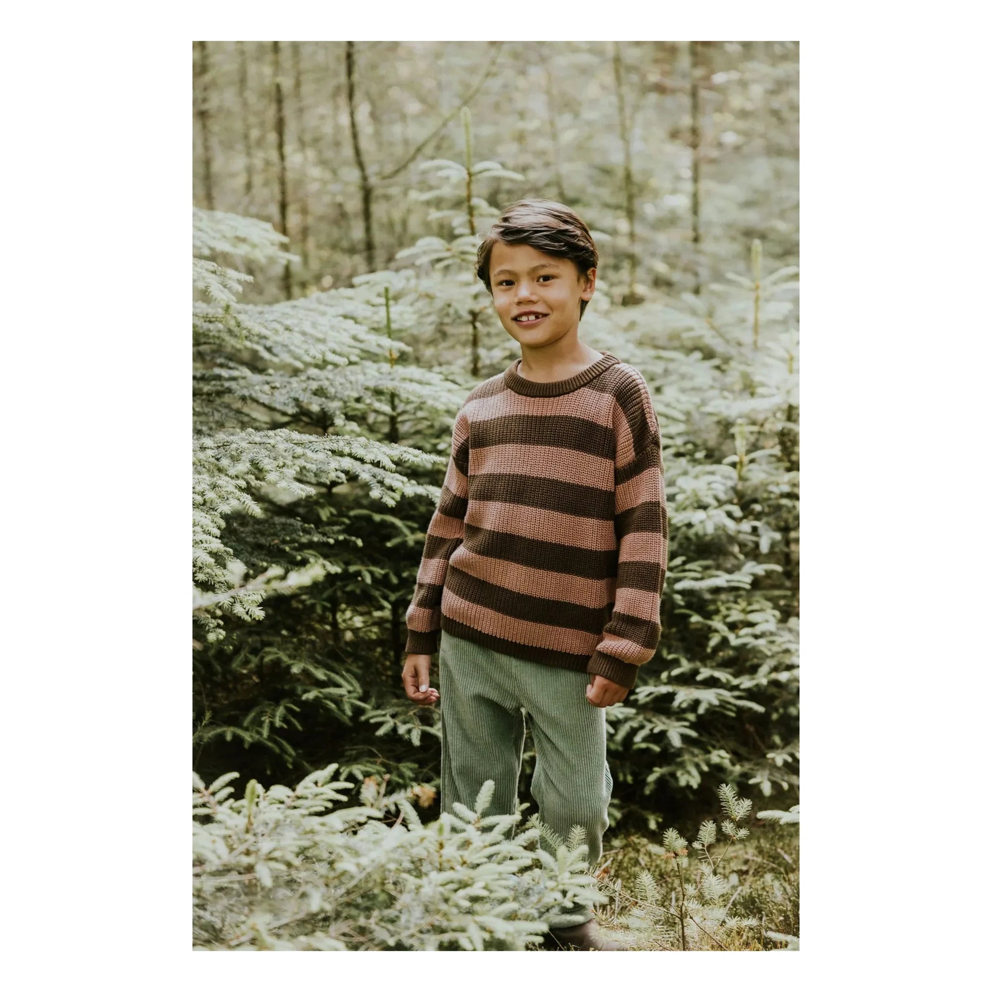 Yuki - Gestreifter Pullover aus Bio-Baumwolle | Braun