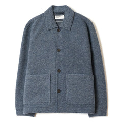 Universal Works - Rams Yün Overshirt | Gri mavi