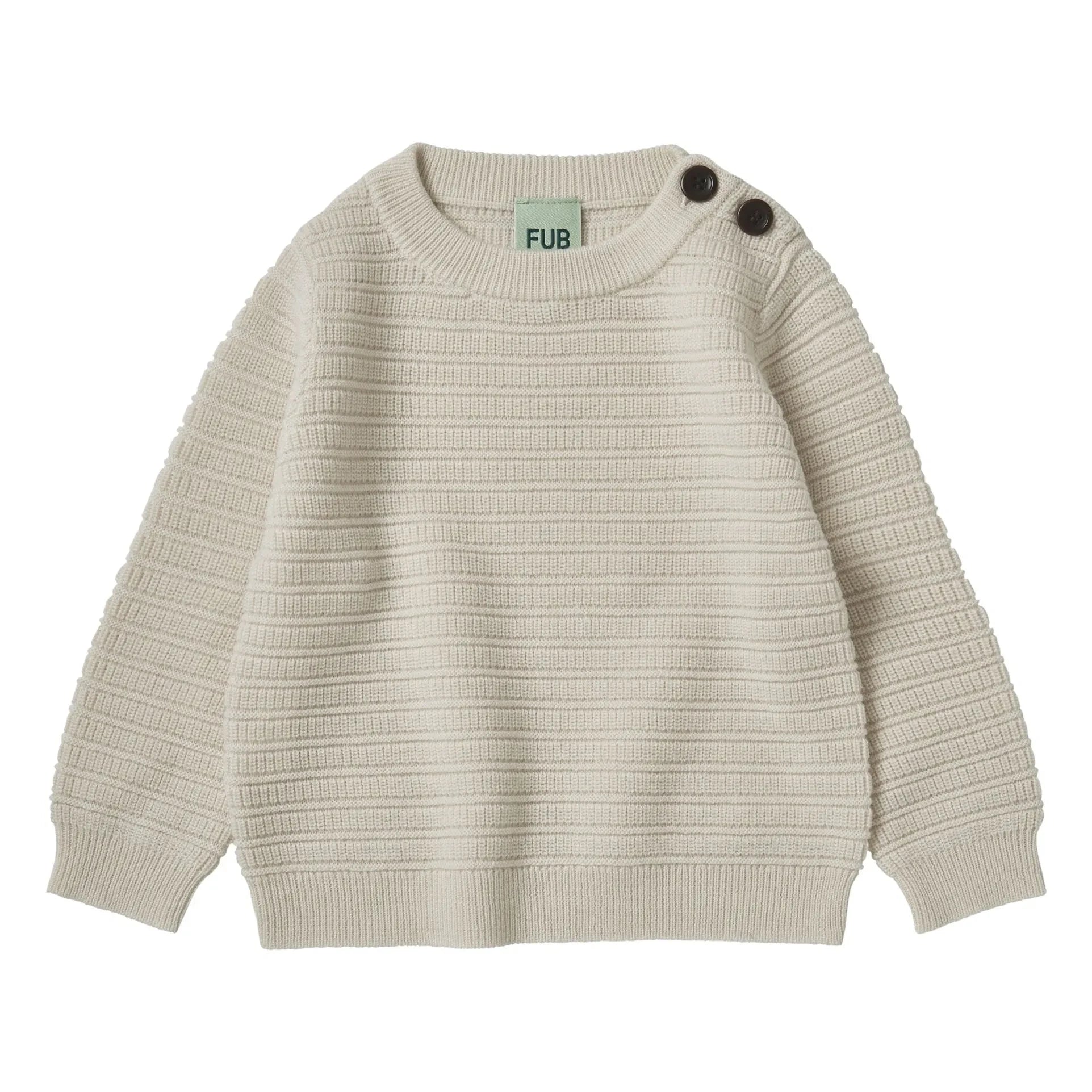 FUB - Crew Feinstrick Merino-Wollpullover | Ecru