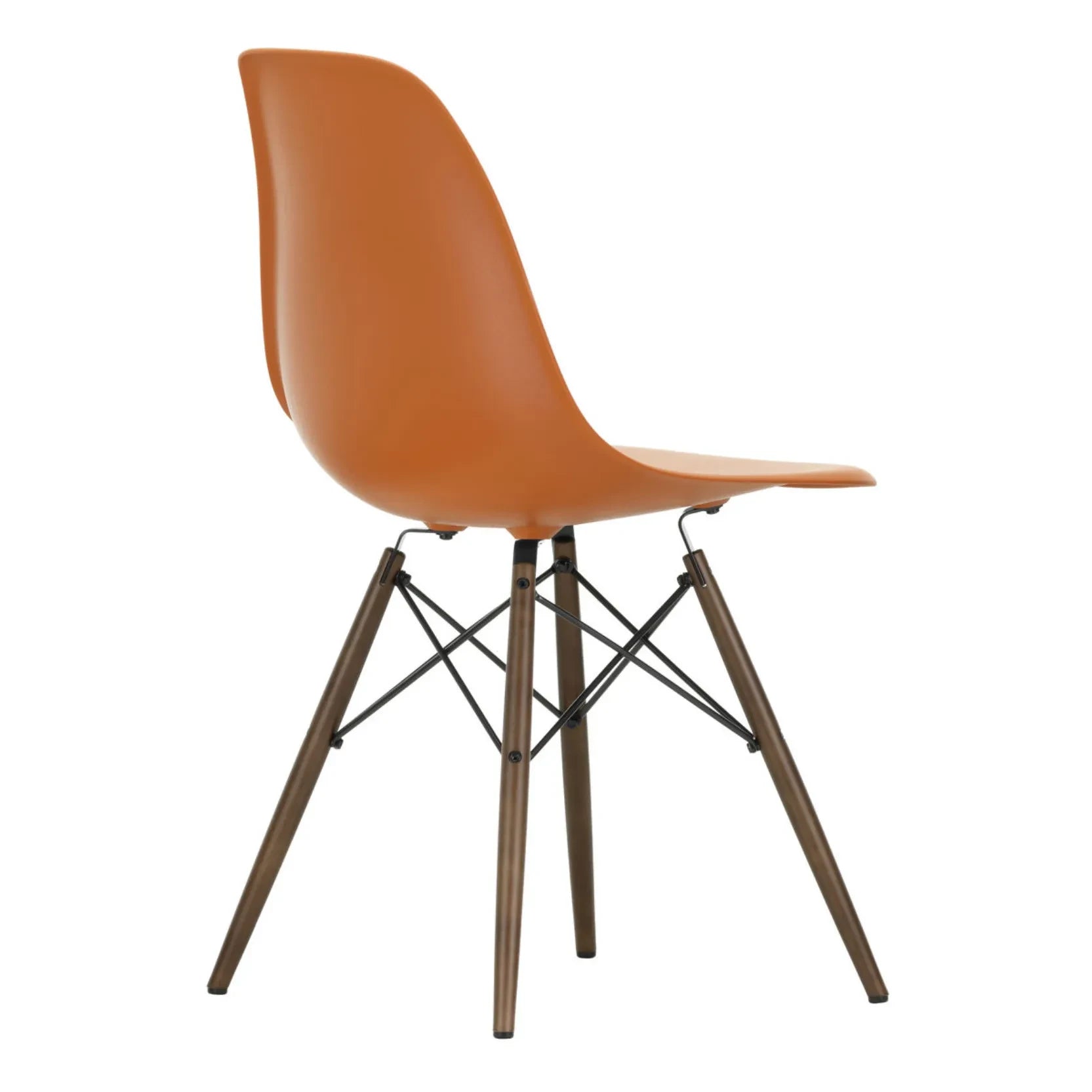 Vitra - DSW Plastikstuhl - Ahornuntergestell - Charles & Ray Eames | Orange Rouille