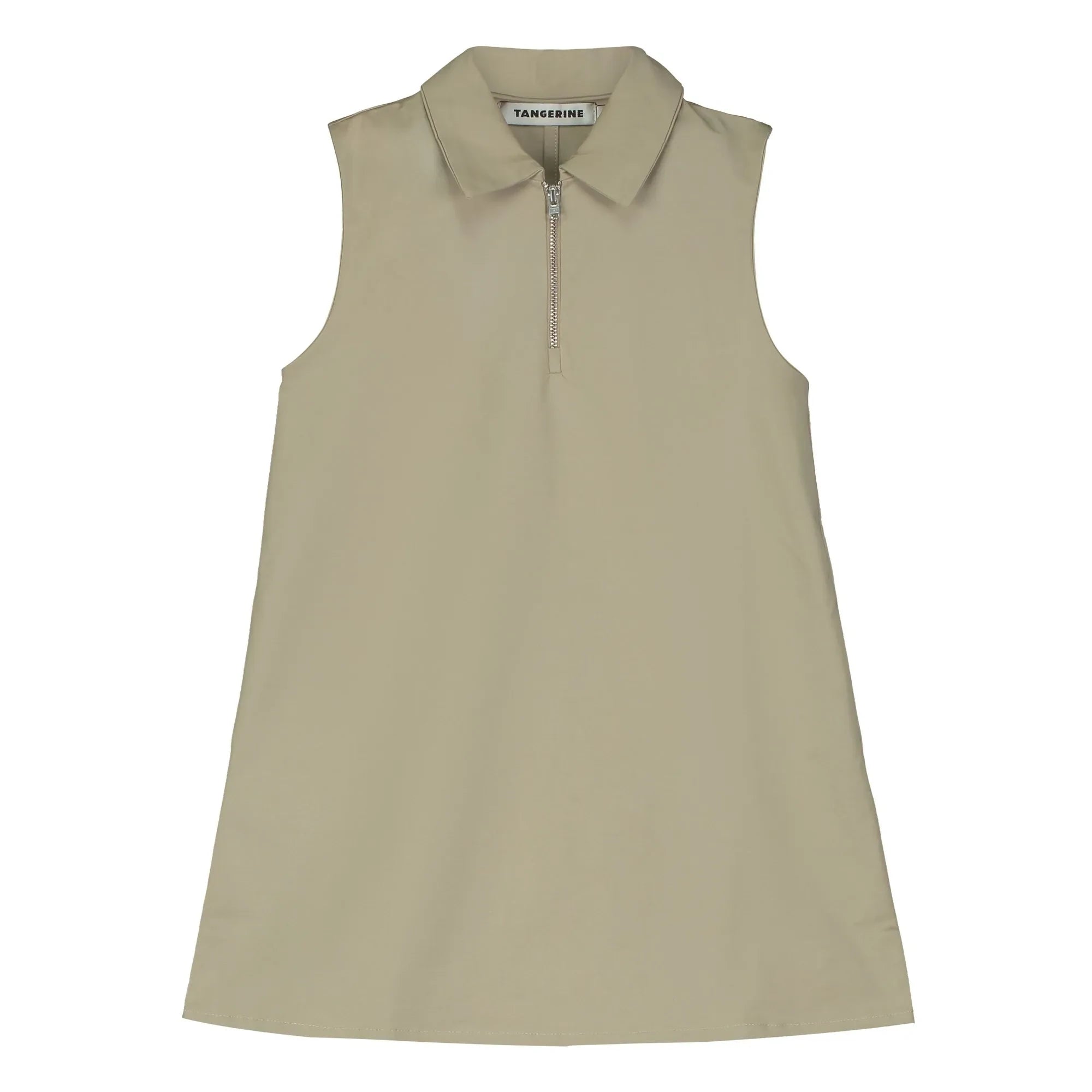 Mandarine - Ärmelloses Polokleid | Beige
