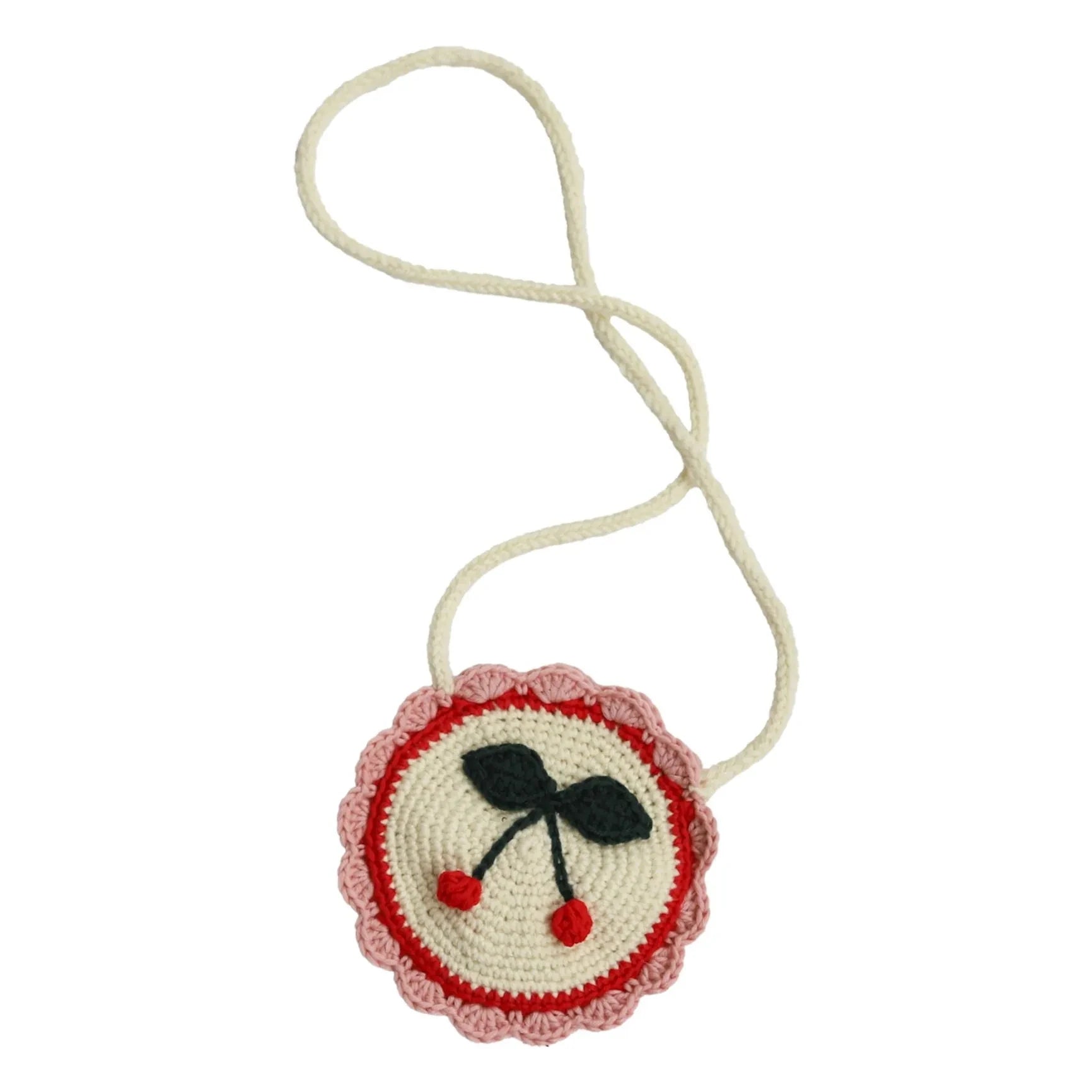 Kalinka - Kirsch-Woll-Häkeltasche | Creme