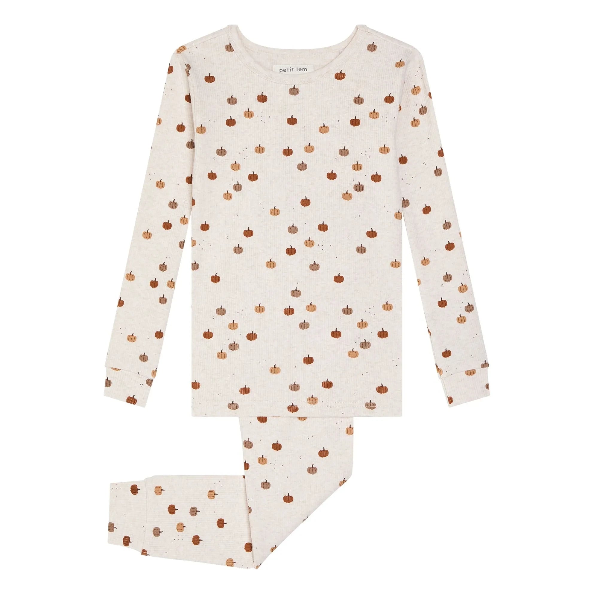 Petit Lem - Bio-Baumwoll-Kürbis-Struktur-Pyjama | Grau
