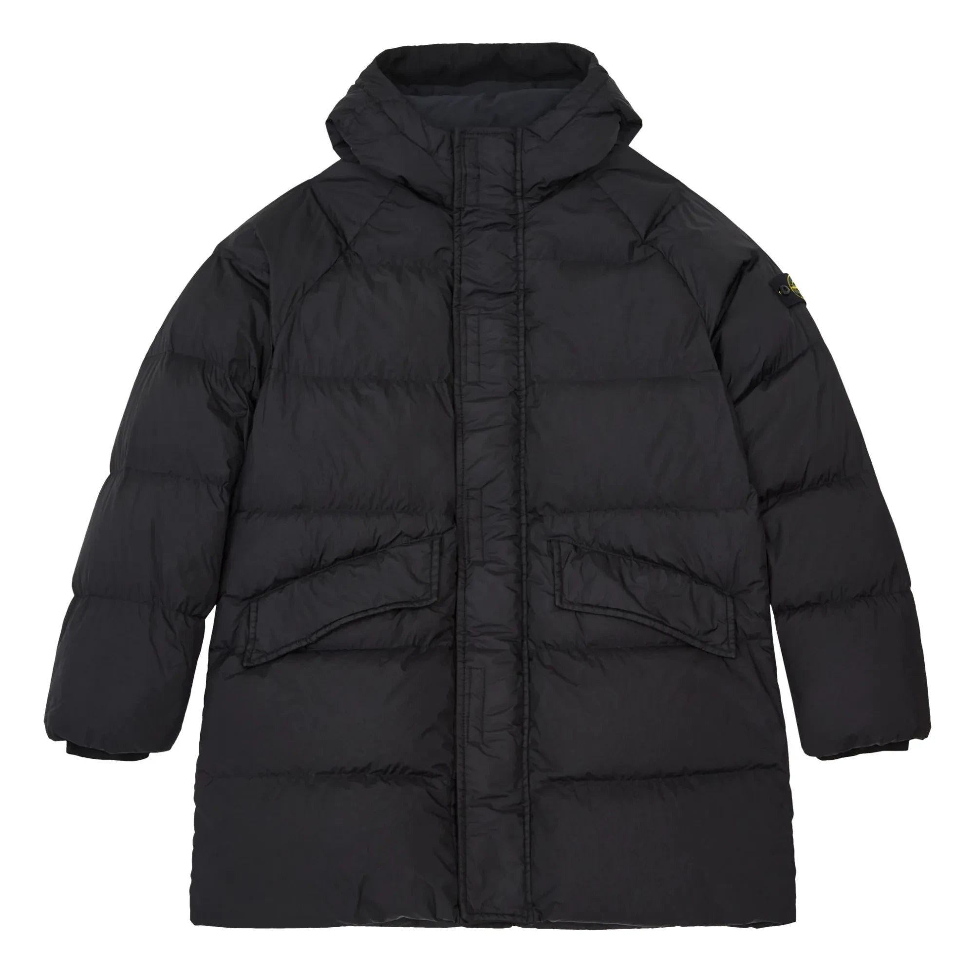 Stone Island – Langer Mantel | Schwarz