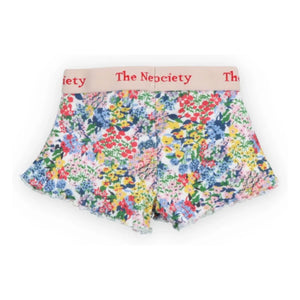 the new society - Ripp-Babyshorts mit Eisenkraut-Blumenmuster | Blau