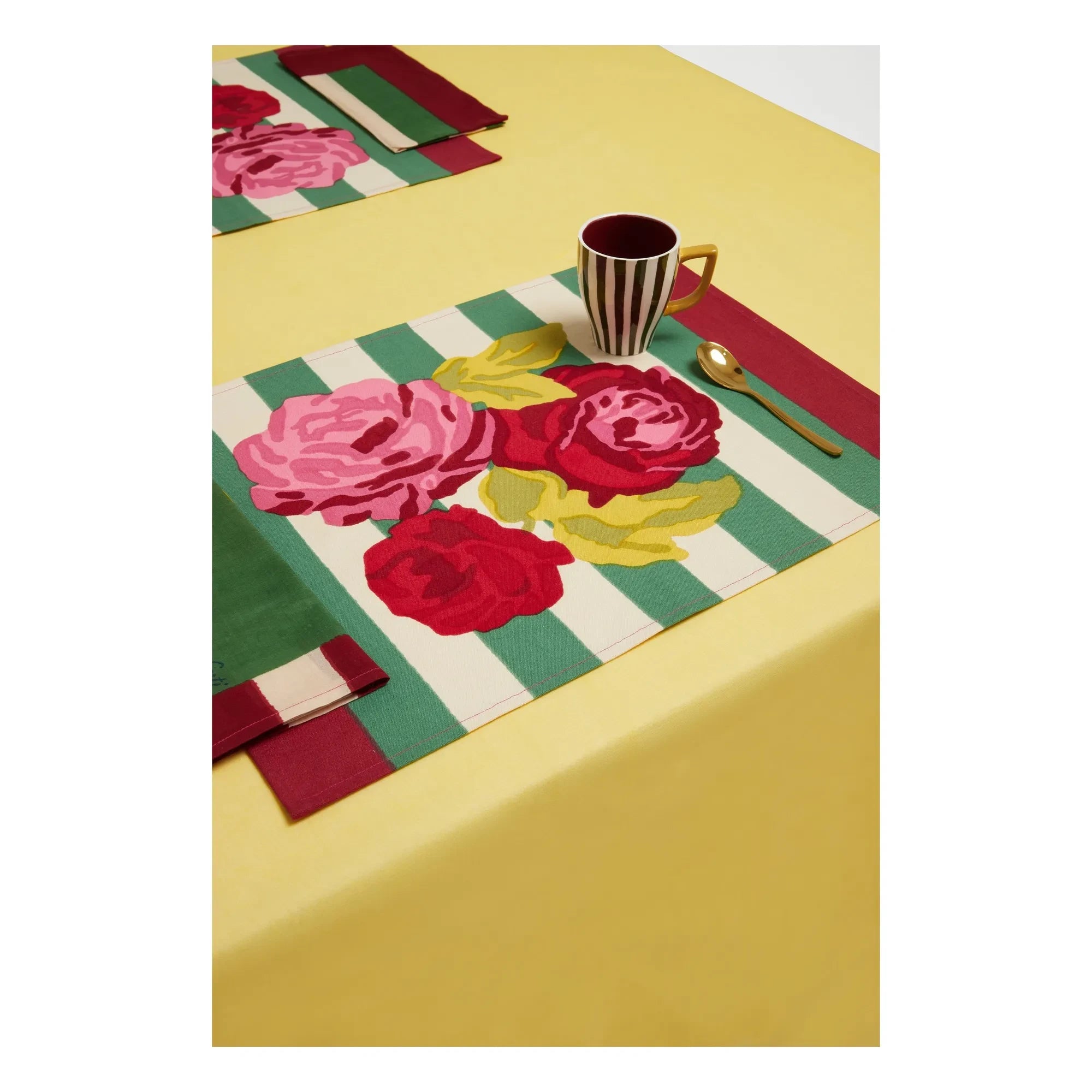 Lisa Corti - Nizam Gestreifte Tischsets - 2er Set | Grün
