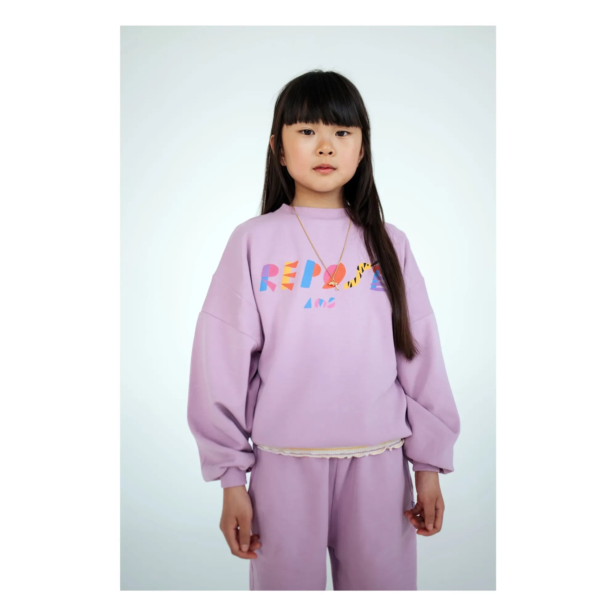 Repose AMS - Organik pamuklu logo sweatshirt | Gül Kurusu