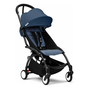 Stokke® - YOYO³ Komplett-Buggy 0+ und 6+ Schwarzer Rahmen | Air France Blau