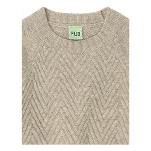 FUB - Einfacher Lambswool Pullover | Heather Beige