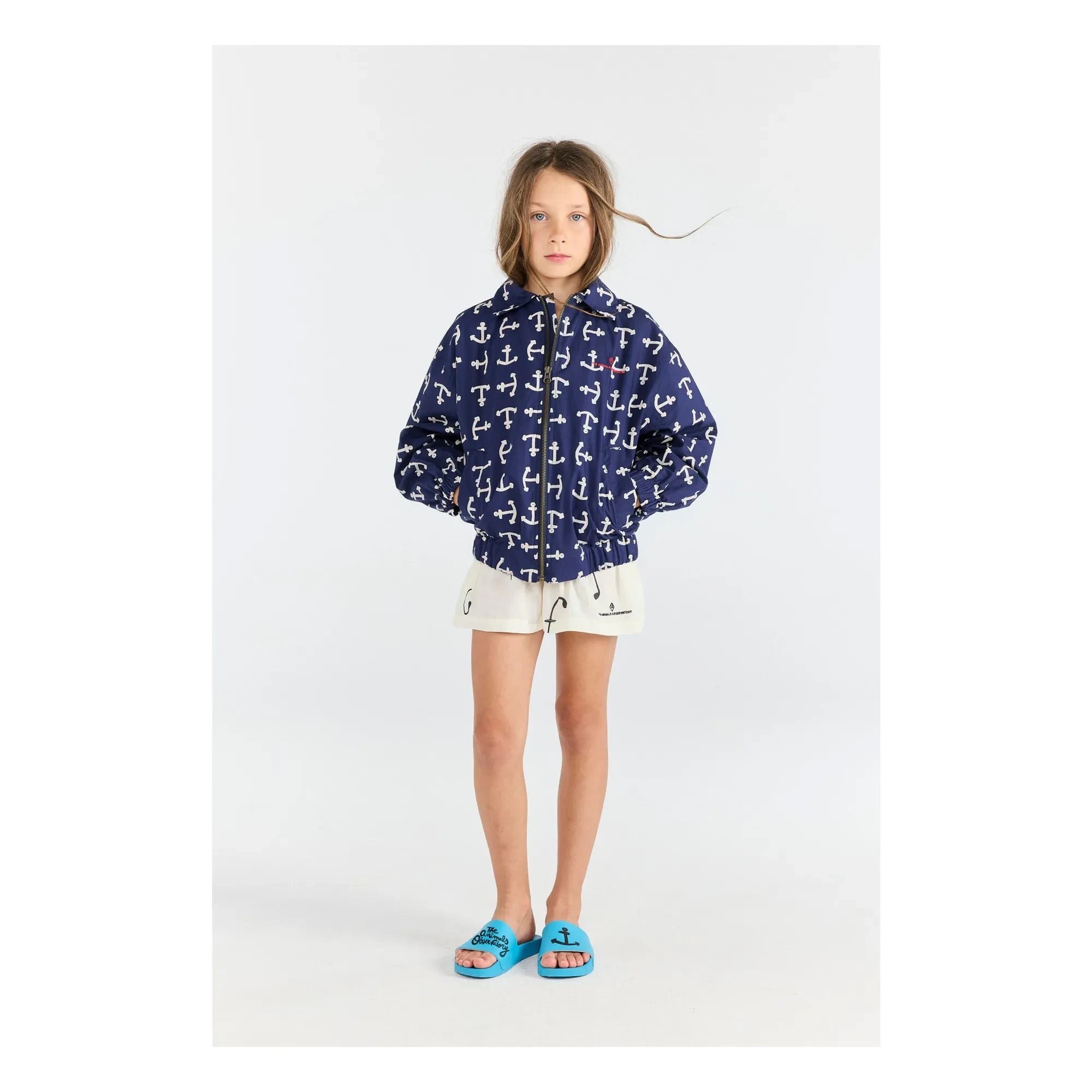 The Animals Observatory - Bomberjacke Tiger Anchors aus Bio-Baumwolle | Dunkelblau