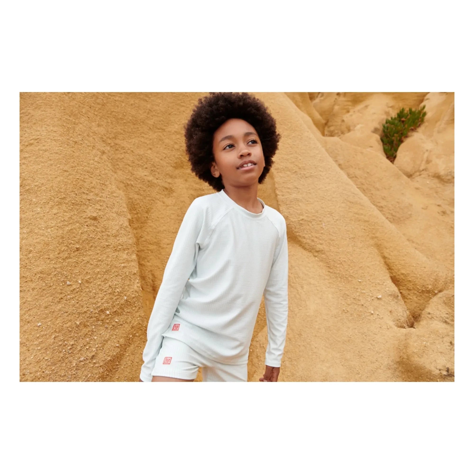 Liewood – Noah Seersucker UV-Schutz-T-Shirt | Hellblau