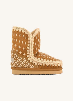 Mou - Eskimo Sashiko Stiefel | Cognac