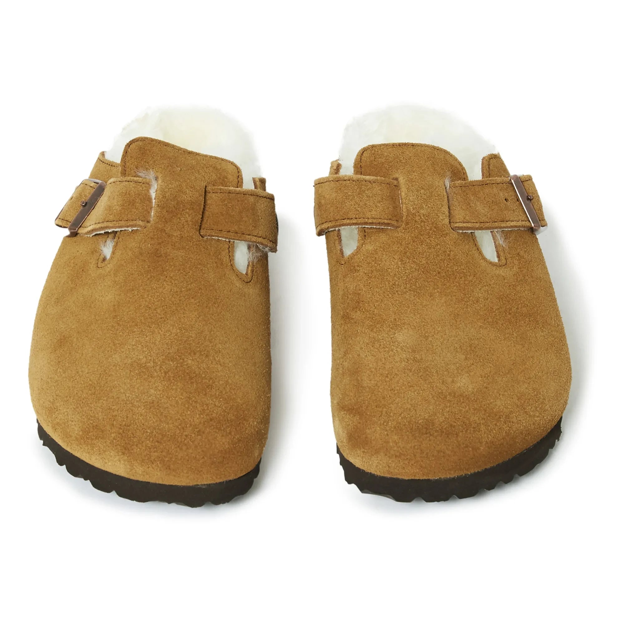 BIRKENSTOCK - Boston Furry Suede Clogs - Erwachsenenkollektion | Kamel