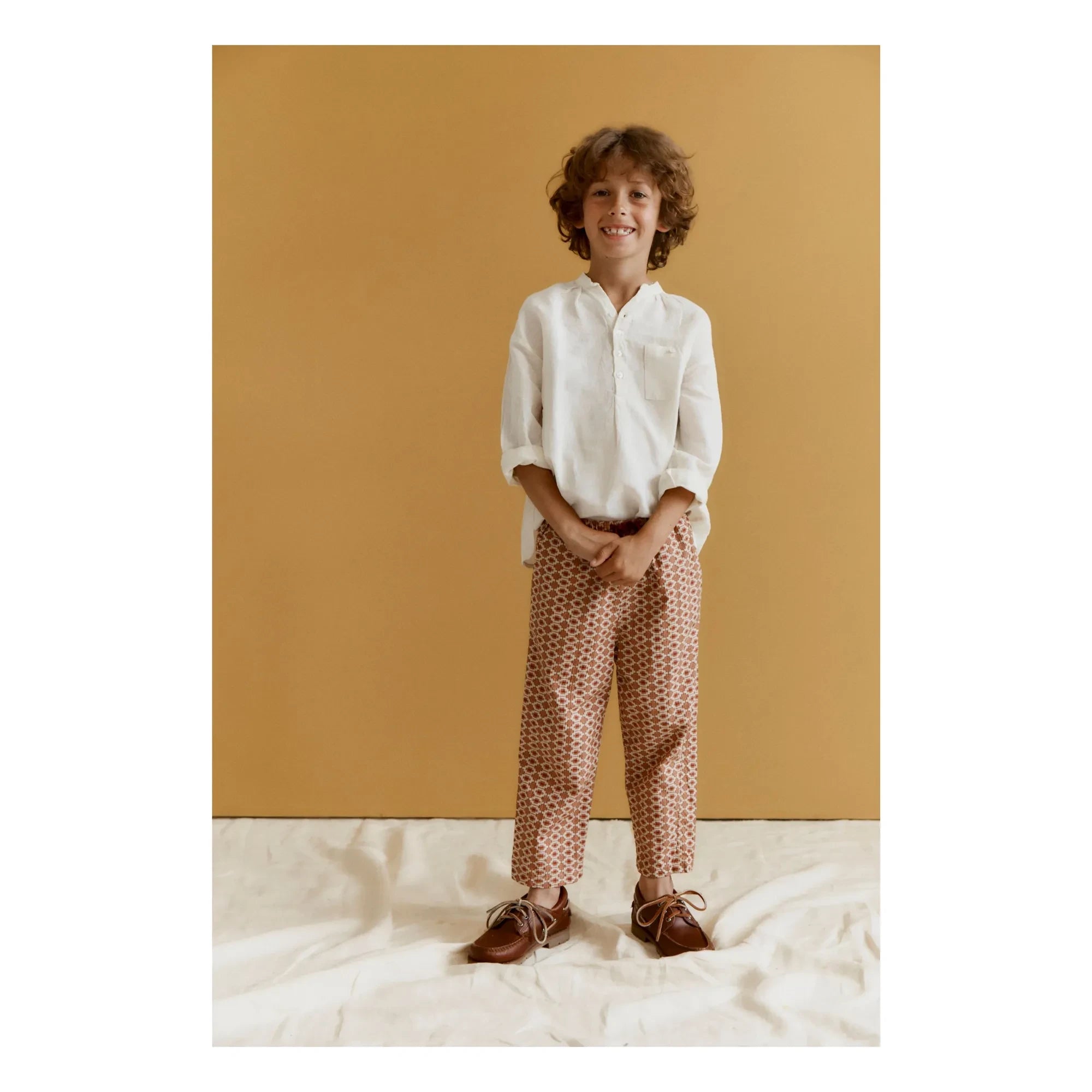 Caramel - Leda Geometrische Hose | Ziegelrot