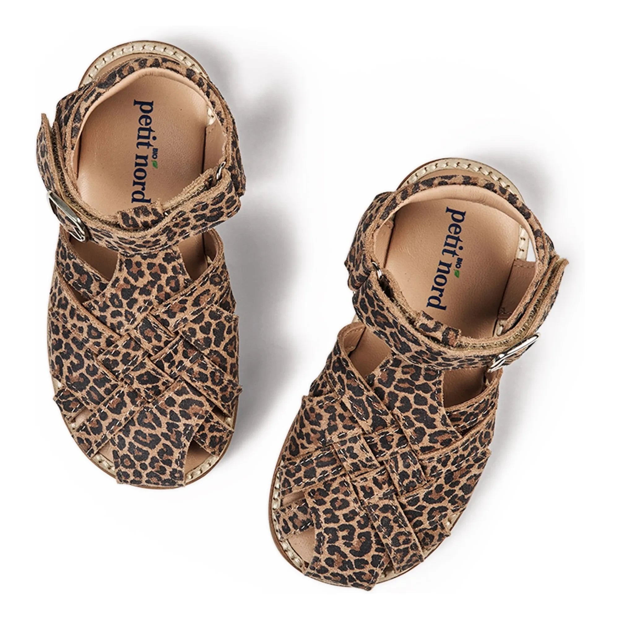 Petit Nord - Diamant Leopard Streifen Sandalen | Braun