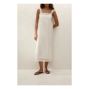 Faithfull the Brand – Cristina Midi-Baumwollkleid | Elfenbein