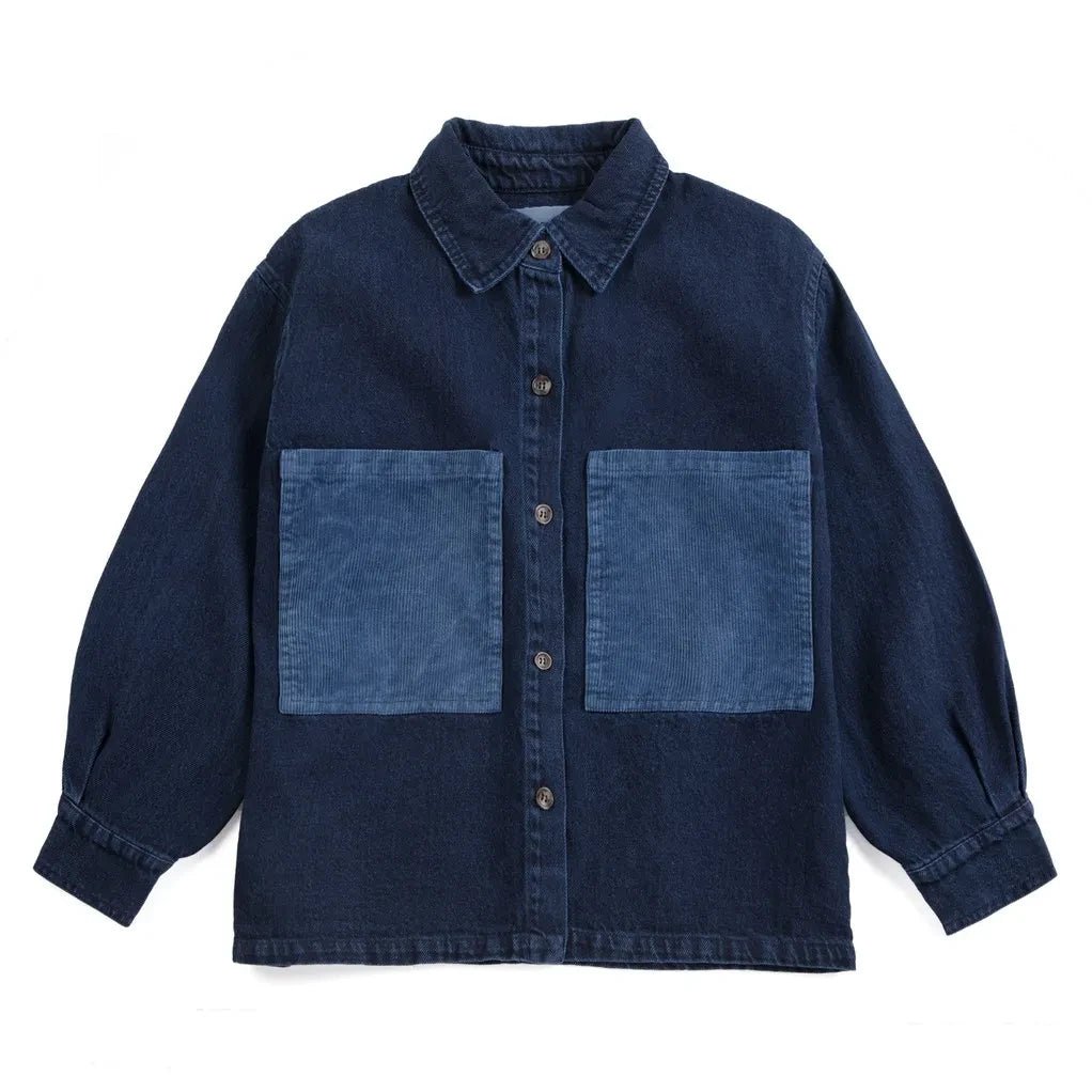 Bobo Choses – Denimhemd aus recycelter Baumwolle | Dunkelblau