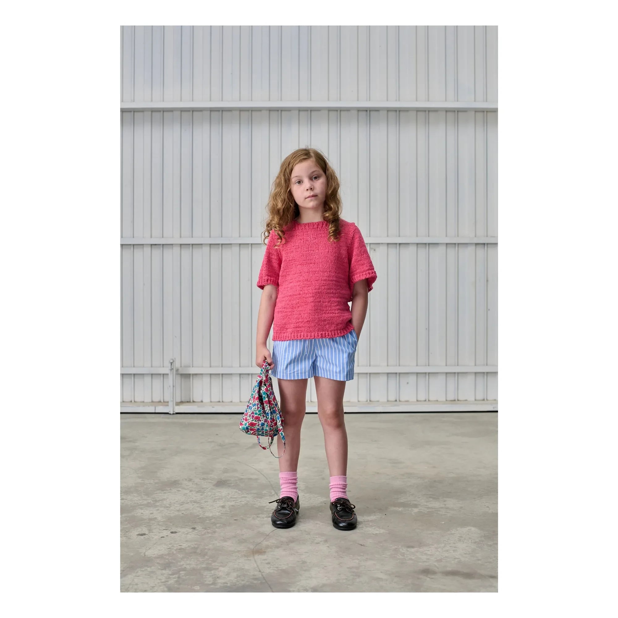 Tangerine - Gestreifte Shorts | Hellblau