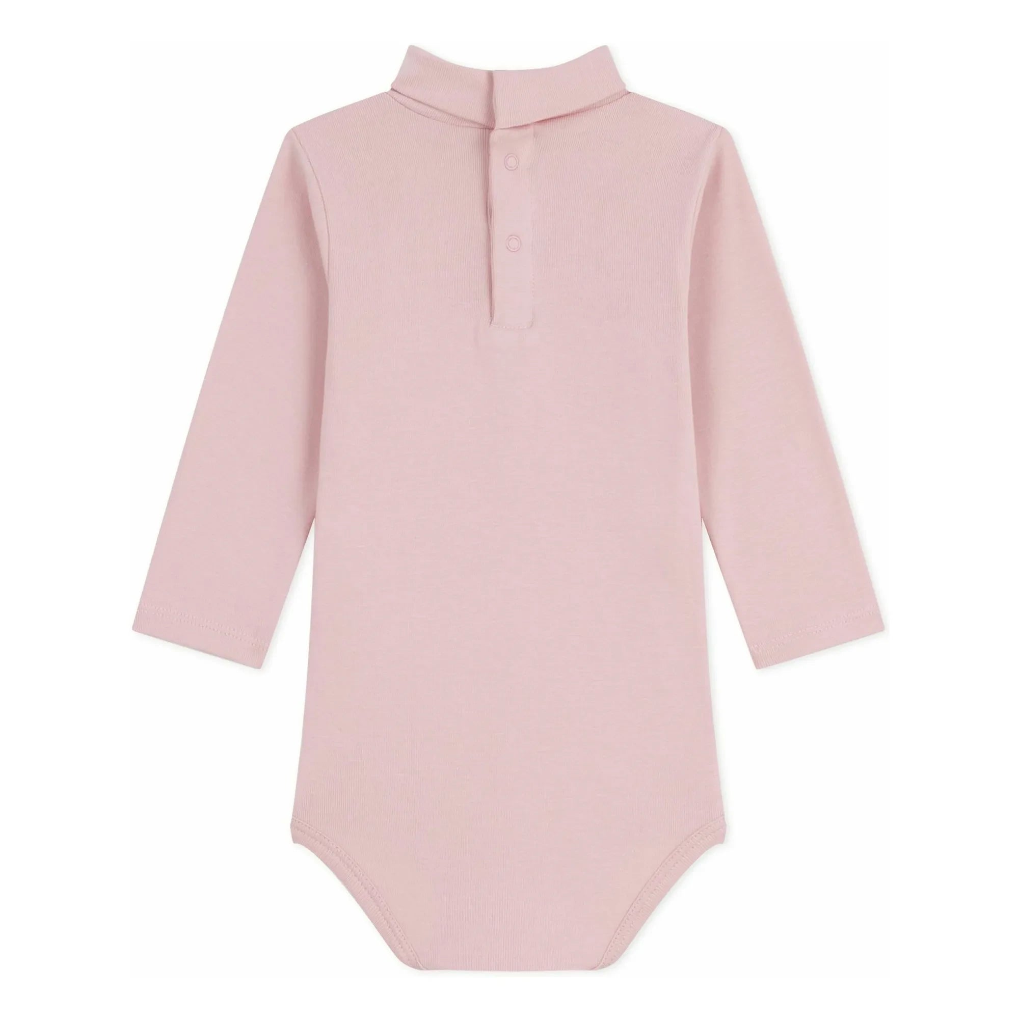 Petit Bateau – Bio-Baumwoll-Body mit Rollkragen | Blassrosa