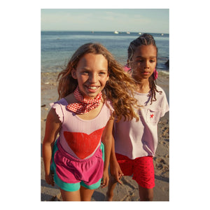 Piupiuchick - Organische Baumwoll-Frottee-Shorts mit Farbblock-Design | Fuchsia