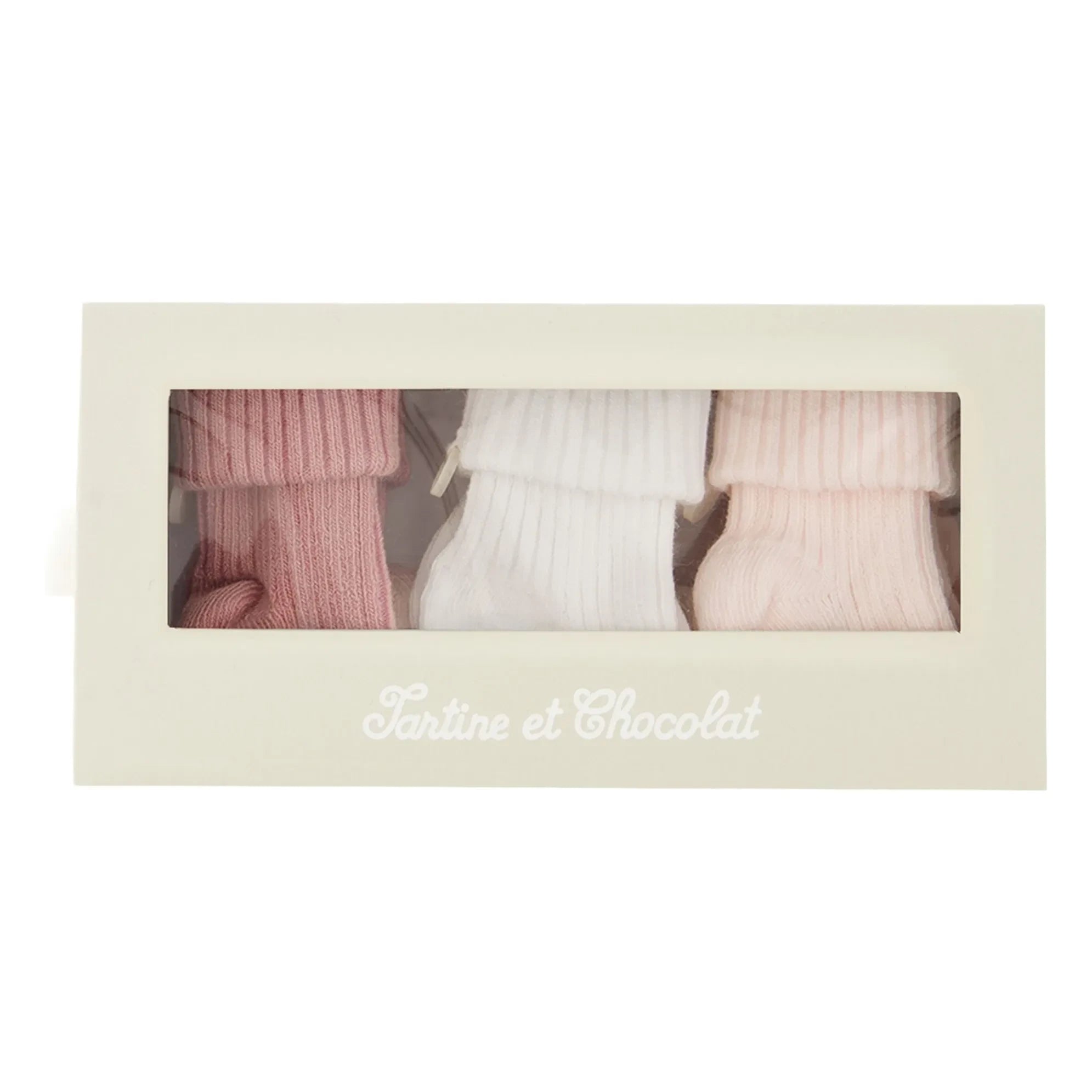 Tartine et Chocolat - 3er-Set Socken | Blassrosa
