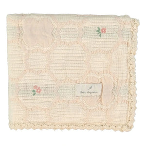 Bebe Organic - Cleo Fleurie Bio-Baumwolldecke | Ecru