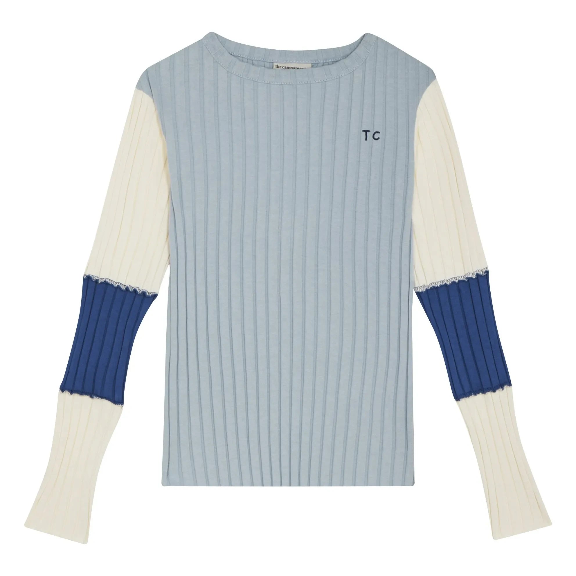 The Campamento - Kontrast-Ripp-T-Shirt | Hellblau