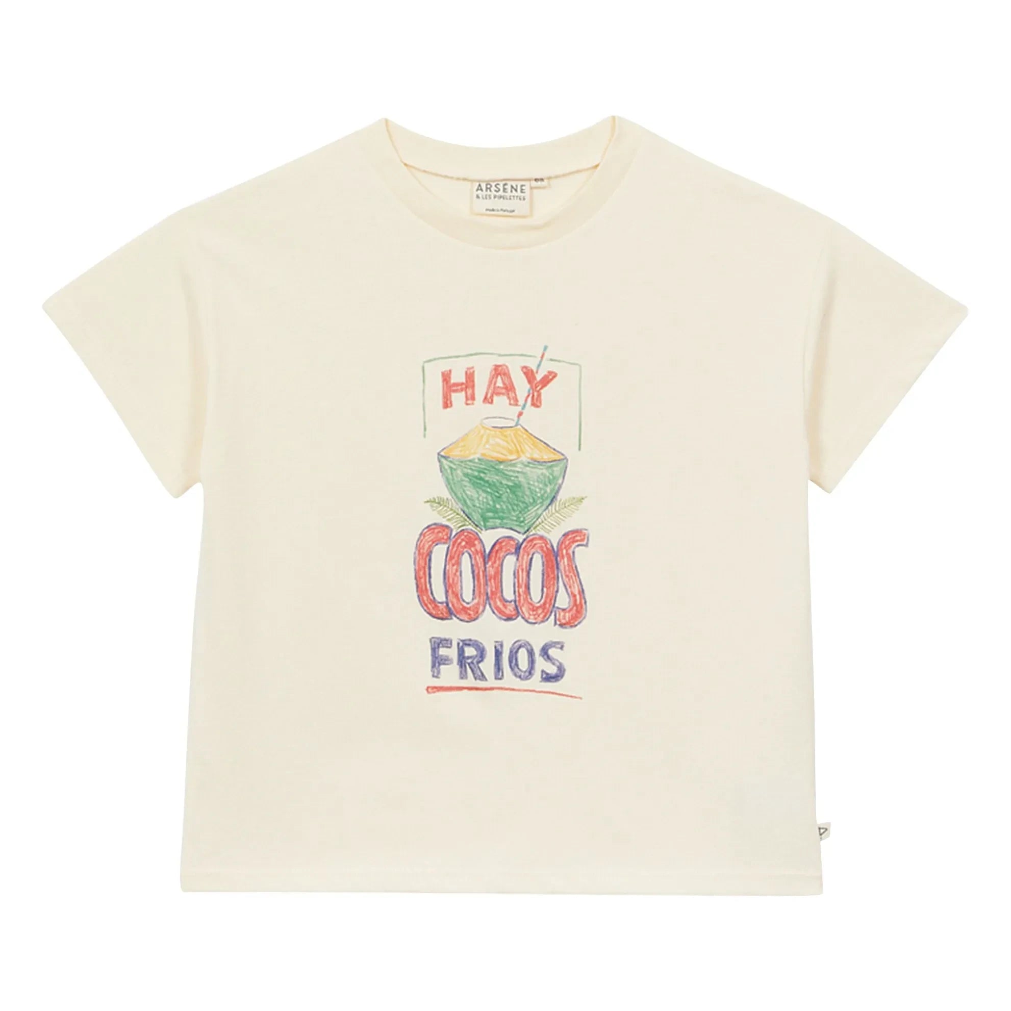 Arsène et Les Pipelettes - Hay Cocos Frios Bio-Baumwoll-T-Shirt | Ecru