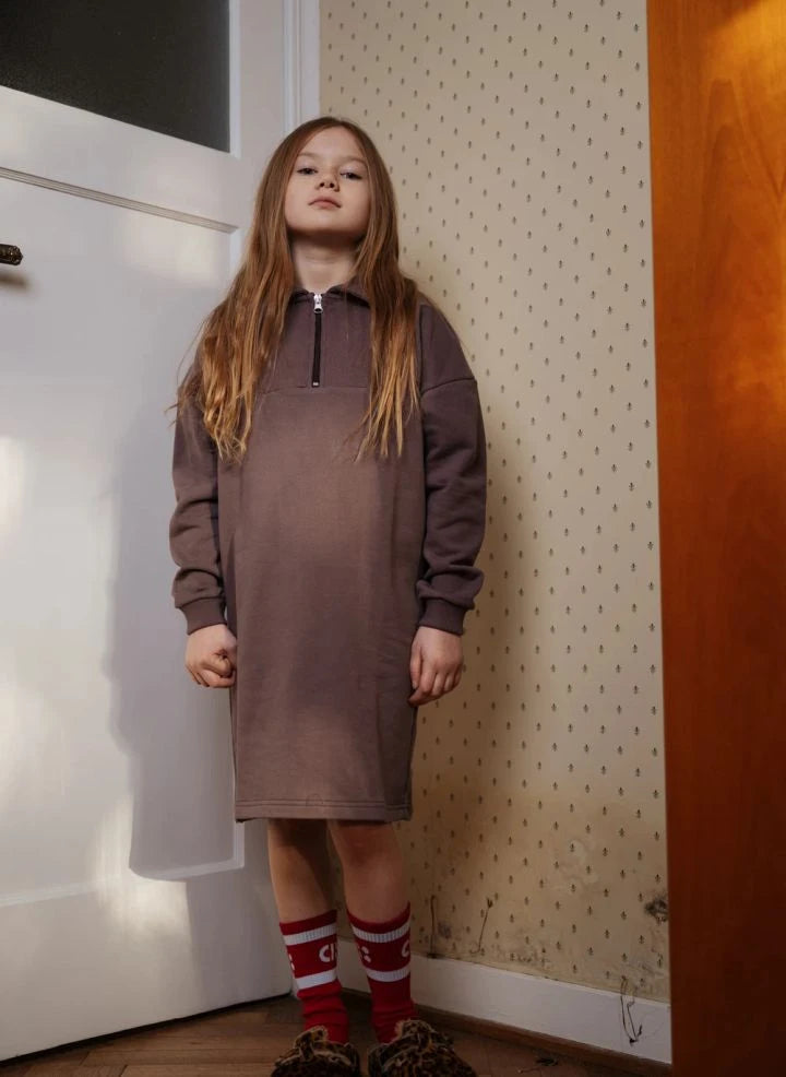 Cos I Said So - Polokleid mit Reißverschluss aus Bio-Baumwolle | Dunkelbraun