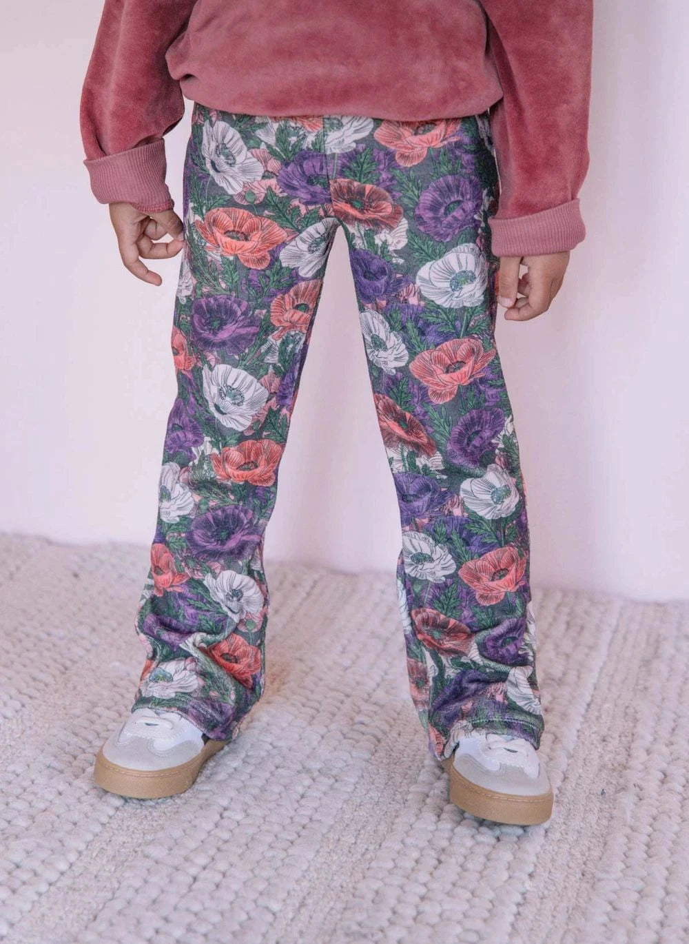 Studio Bohème - Charly Blumenorganische Baumwollleggings | Lila