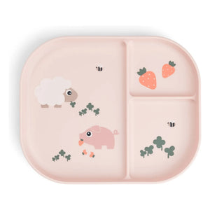 Done by deer - Tiny Farm Unterteilter Teller | Rosa