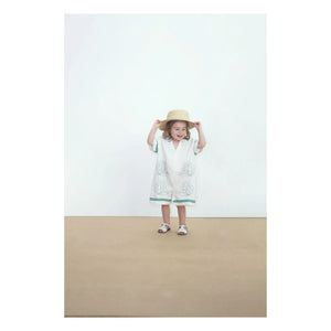 Tinycottons - Blumen Oversize Strampler-Shorts | Weiß