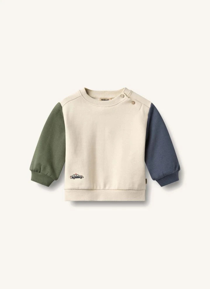 Wheat - Elliot Auto Sweatshirt, Bio-Baumwolle | Ecru