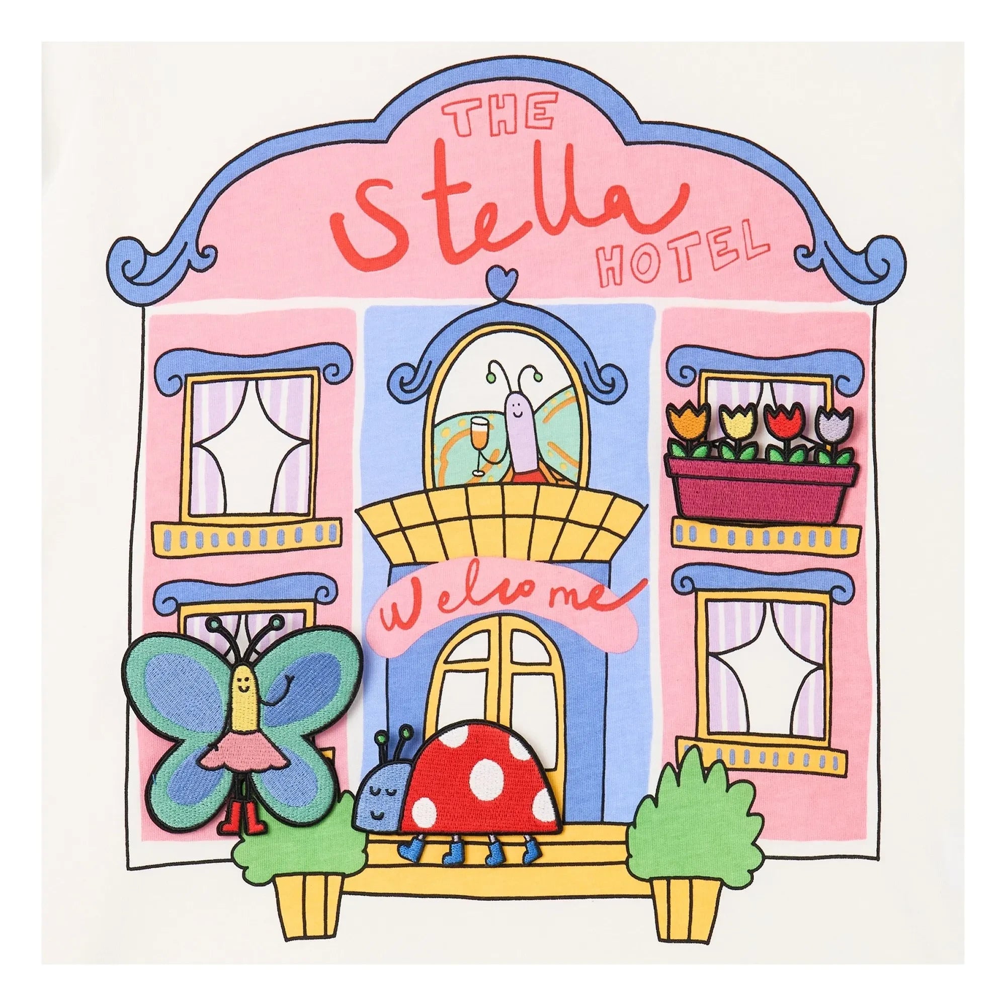 Stella McCartney Kids - T-Shirt mit Patches aus Bio-Baumwolle | Creme