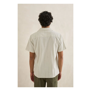 Rhythm - Gestreiftes Holiday Kurzarmhemd | Creme