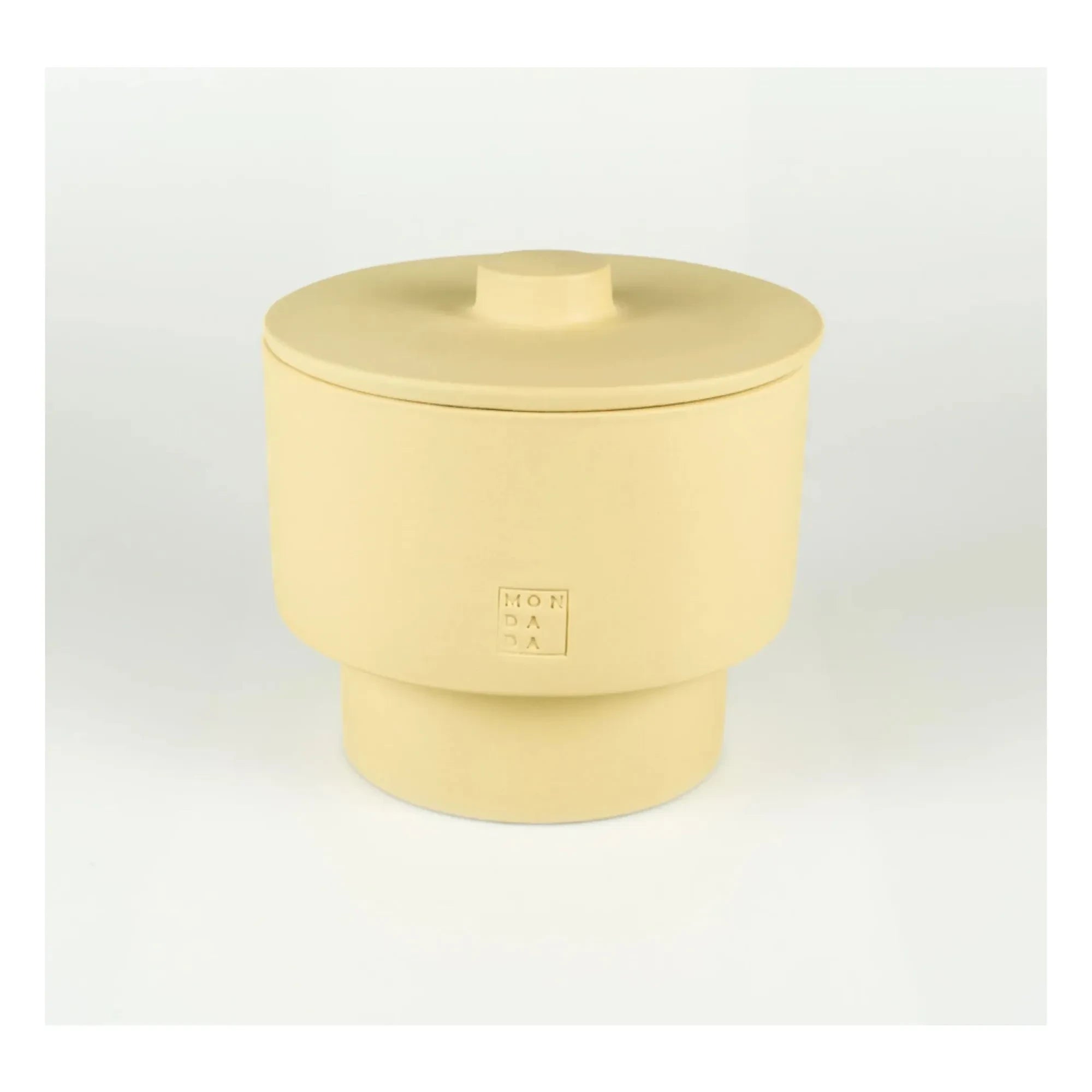 Mon Dada - June Sahara Three Outdoor-Kerze mit Deckel, neutral duftend | Blassgelb