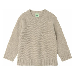 FUB - Einfacher Lambswool Pullover | Heather Beige