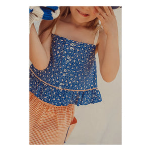 THE LiTTLE POETS - Rosalia Nature Bio-Baumwolle Crop Top | Königsblau
