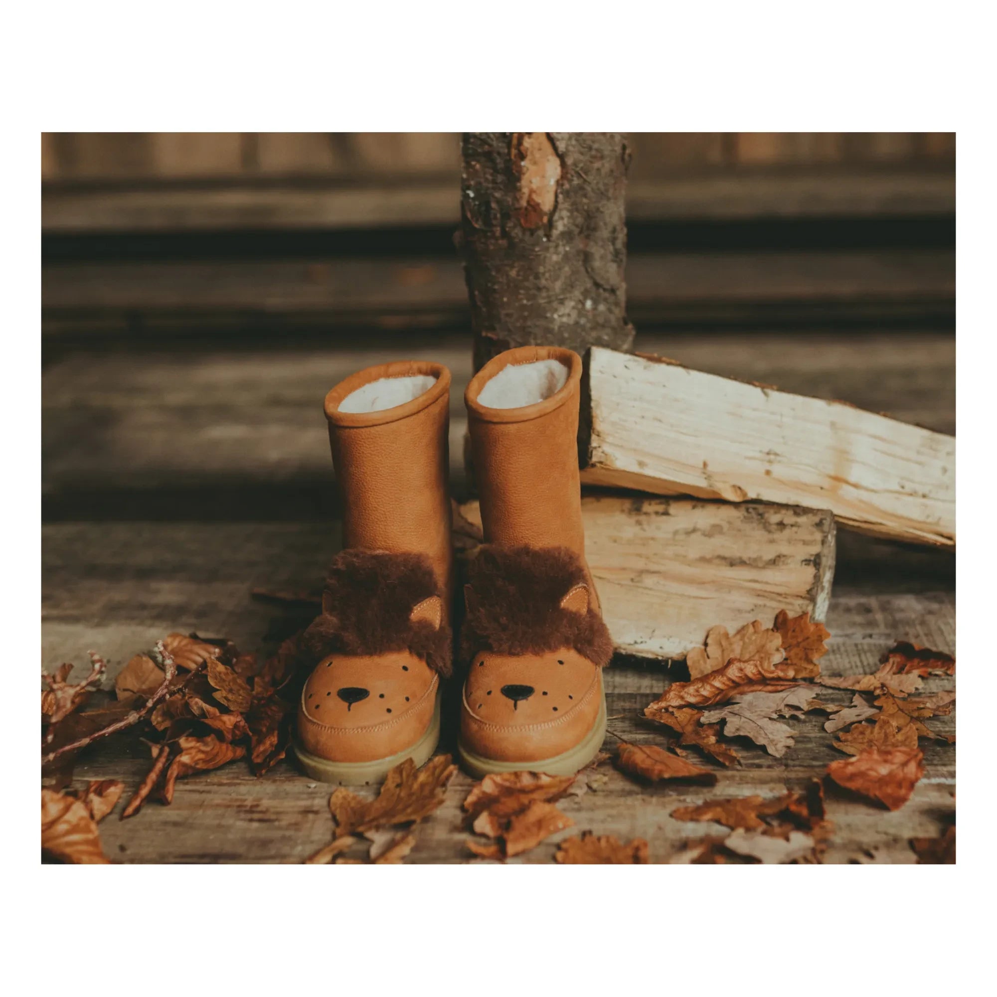 Donsje - Wadudu Löwen-Fellstiefel | Camel