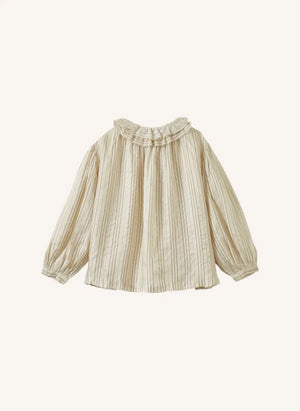 Caramel - Cora Gestreiftes Blusenshirt | Taupe Braun