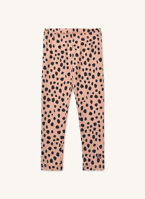 Liewood - Marien Leopard Bio-Baumwolle Ripp Leggings | Verwaschenes Rosa