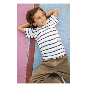 Bonton - Livo Gestreiftes Handtuch-T-Shirt | Weiß