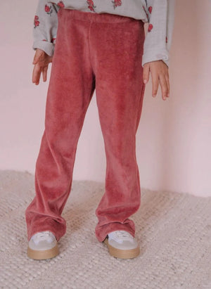 Studio Bohème - Charly Organischer Baumwollvelours Leggings | Himbeerrot