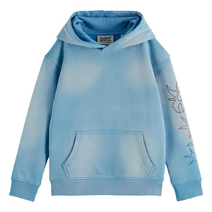 Scotch & Soda – Kapuzenpullover aus Bio-Baumwolle, gewaschen | Hellblau