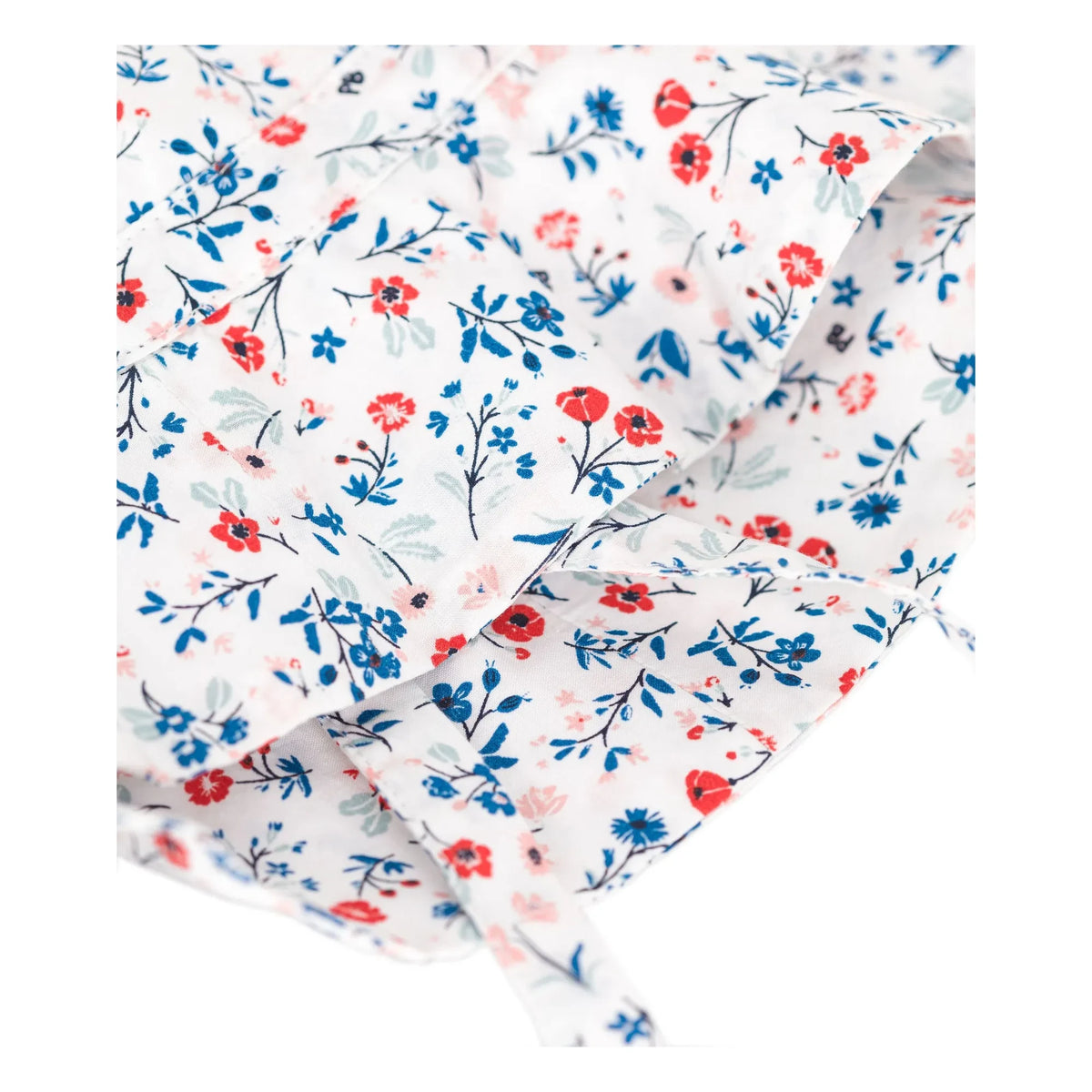 Petit Bateau - Organische Baumwolle Popeline Hut mit Blumenmuster | Ecru