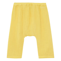 Bonton - Laos Baumwoll-Musselin-Hose | Gelb