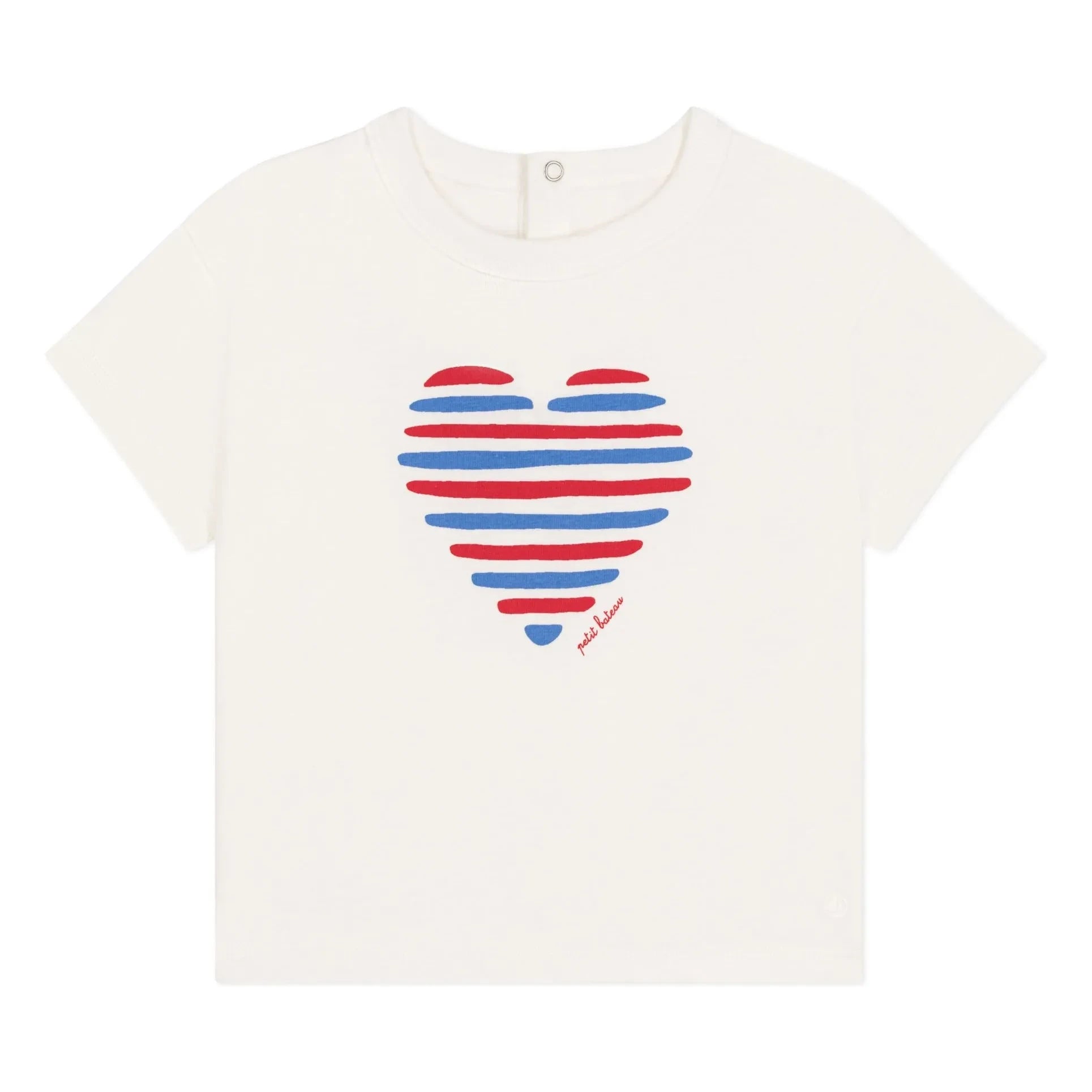 Petit Bateau - Barlay Herz Bio-Baumwoll-T-Shirt | Weiß