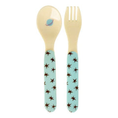 Rice - Chiens de l'Espace Melamin Besteckset | Blau