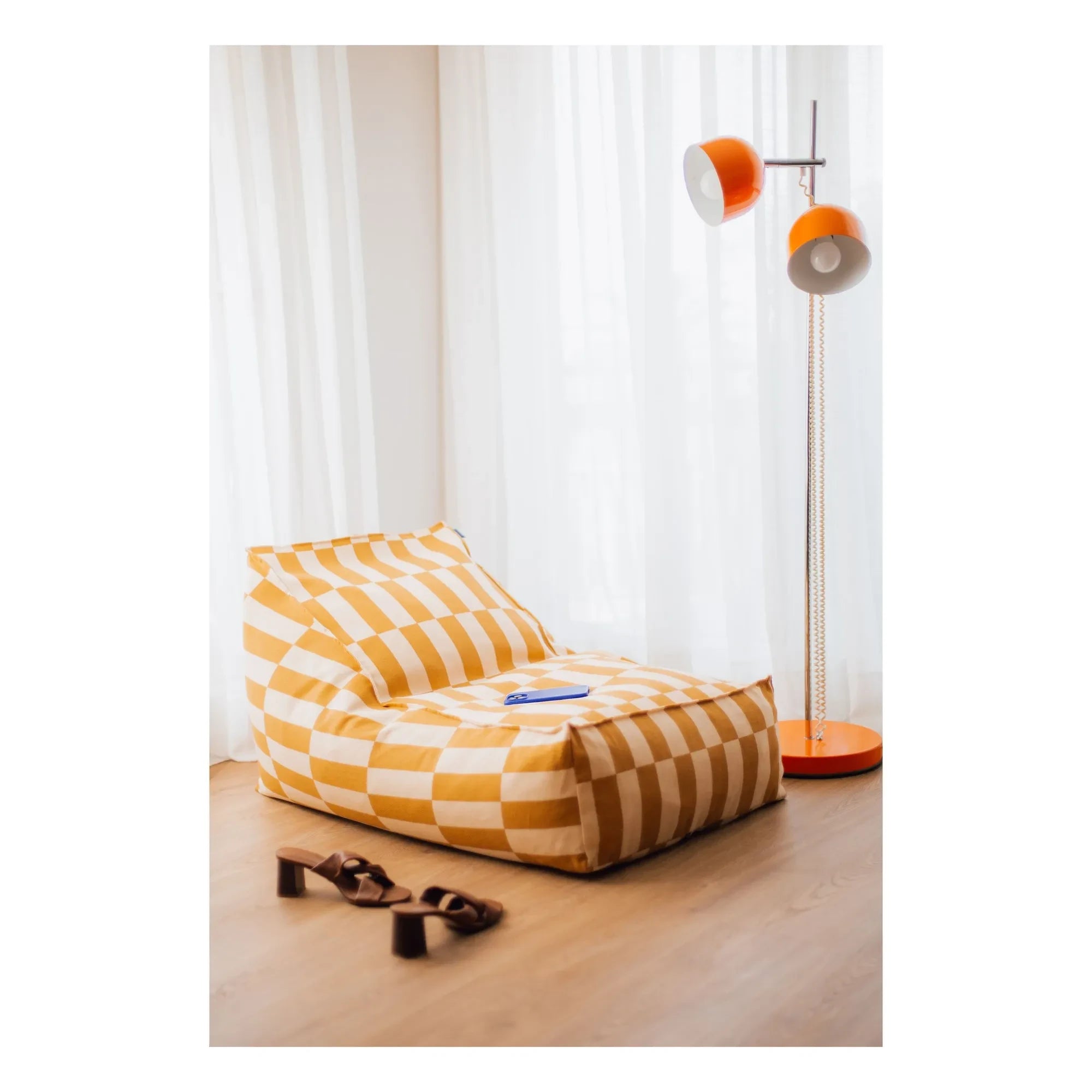 Nobodinoz - Vibes Tiles langer Pouf | Gelb